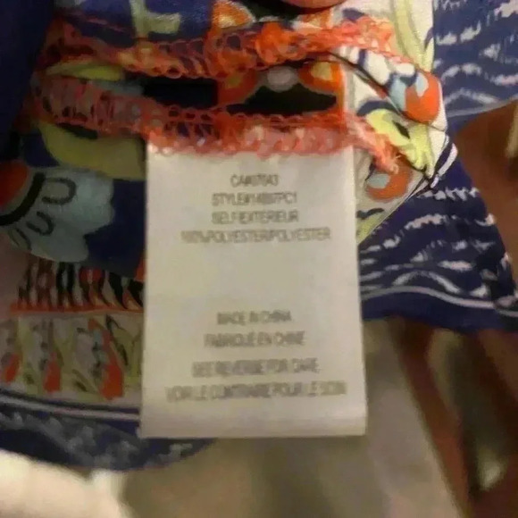 Daniel Rainn Anthropologie Red Floral Peasant 3/4 sleeve v neck size large - Picture 9 of 10